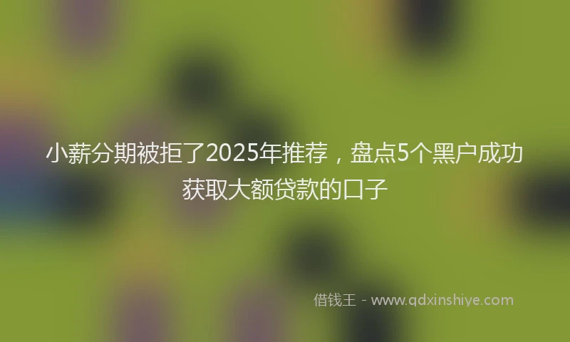 小薪分期被拒了2025年推荐，盘点5个黑户成功获取大额贷款的口子