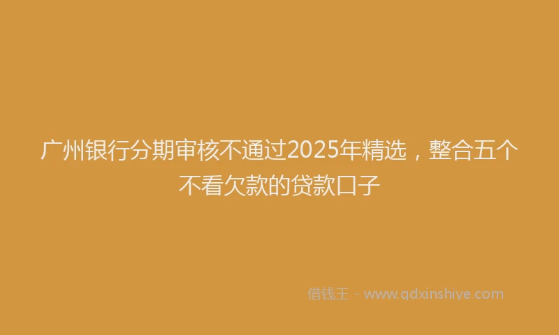 广州银行分期审核不通过2025年精选，整合五个不看欠款的贷款口子