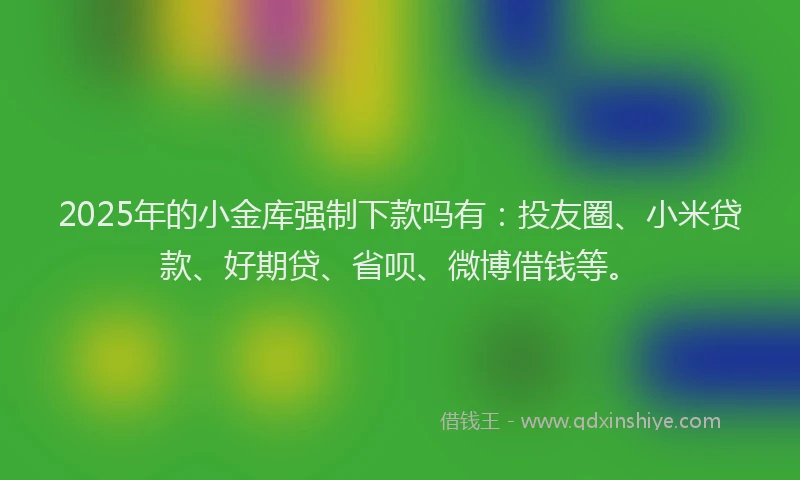 2025年的小金库强制下款吗有：投友圈、小米贷款、好期贷、省呗、微博借钱等。