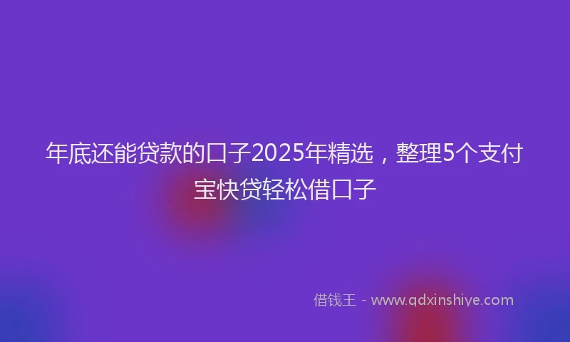 年底还能贷款的口子2025年精选，整理5个支付宝快贷轻松借口子