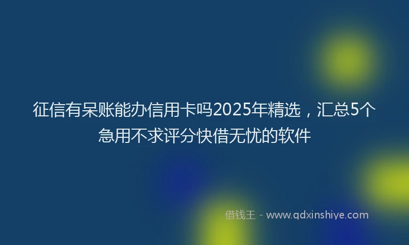 征信有呆账能办信用卡吗2025年精选，汇总5个急用不求评分快借无忧的软件