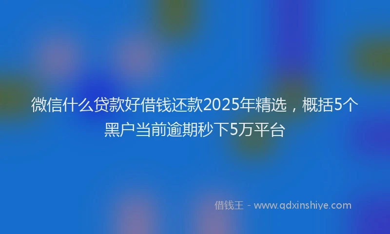 微信什么贷款好借钱还款2025年精选，概括5个黑户当前逾期秒下5万平台