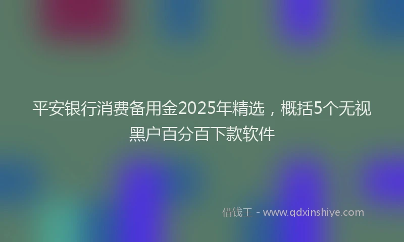 平安银行消费备用金2025年精选，概括5个无视黑户百分百下款软件