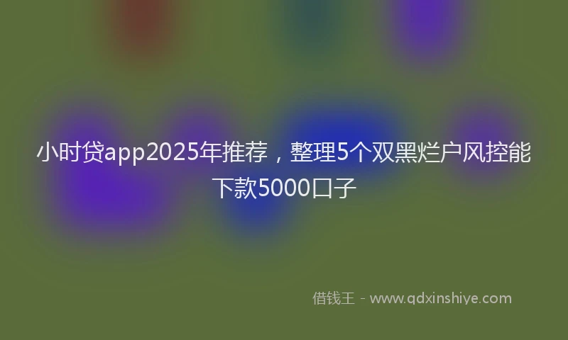 小时贷app2025年推荐，整理5个双黑烂户风控能下款5000口子
