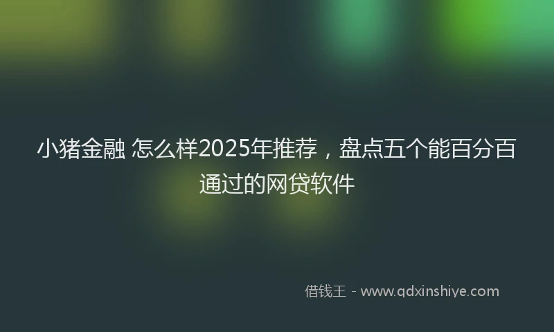 小猪金融 怎么样2025年推荐，盘点五个能百分百通过的网贷软件