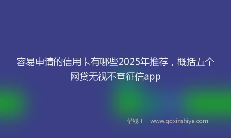 容易申请的信用卡有哪些2025年推荐，概括五个网贷无视不查征信app