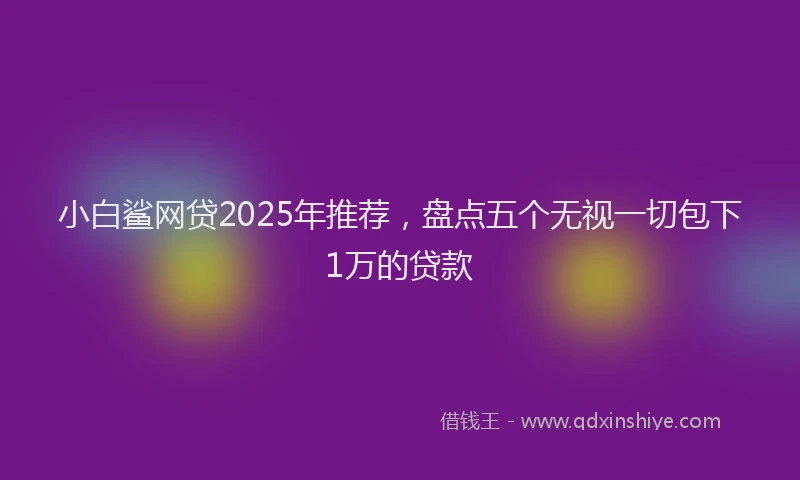 小白鲨网贷2025年推荐，盘点五个无视一切包下1万的贷款