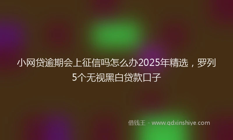 小网贷逾期会上征信吗怎么办2025年精选，罗列5个无视黑白贷款口子