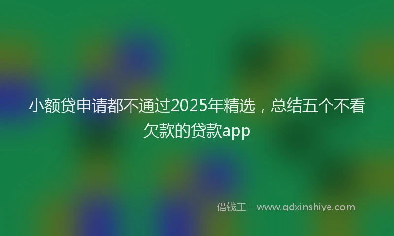 小额贷申请都不通过2025年精选，总结五个不看欠款的贷款app