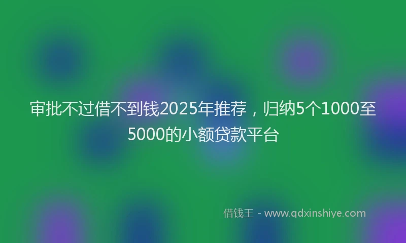 审批不过借不到钱2025年推荐，归纳5个1000至5000的小额贷款平台