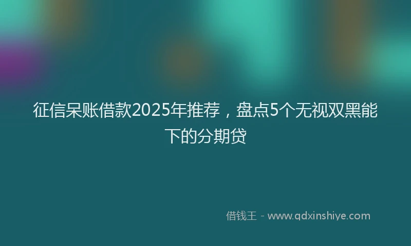 征信呆账借款2025年推荐，盘点5个无视双黑能下的分期贷