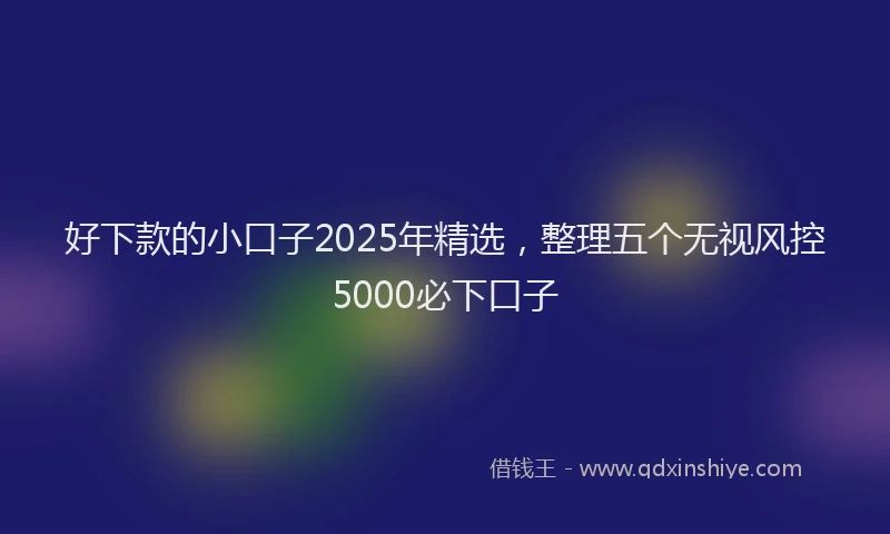 好下款的小口子2025年精选，整理五个无视风控5000必下口子