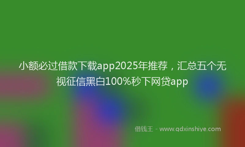 小额必过借款下载app2025年推荐，汇总五个无视征信黑白100%秒下网贷app