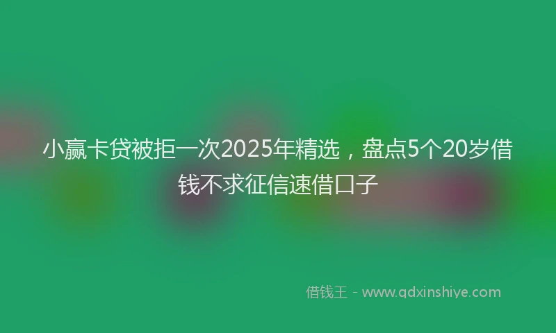 小赢卡贷被拒一次2025年精选，盘点5个20岁借钱不求征信速借口子