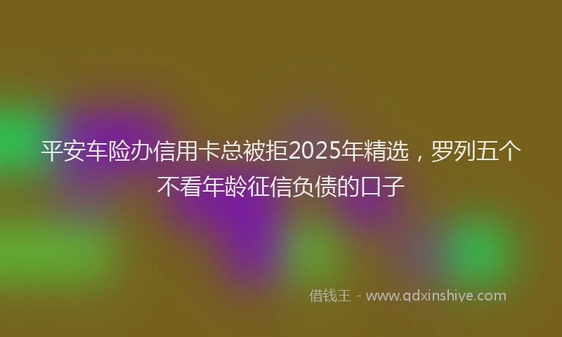 平安车险办信用卡总被拒2025年精选，罗列五个不看年龄征信负债的口子
