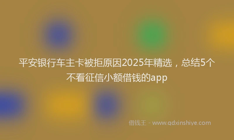 平安银行车主卡被拒原因2025年精选，总结5个不看征信小额借钱的app