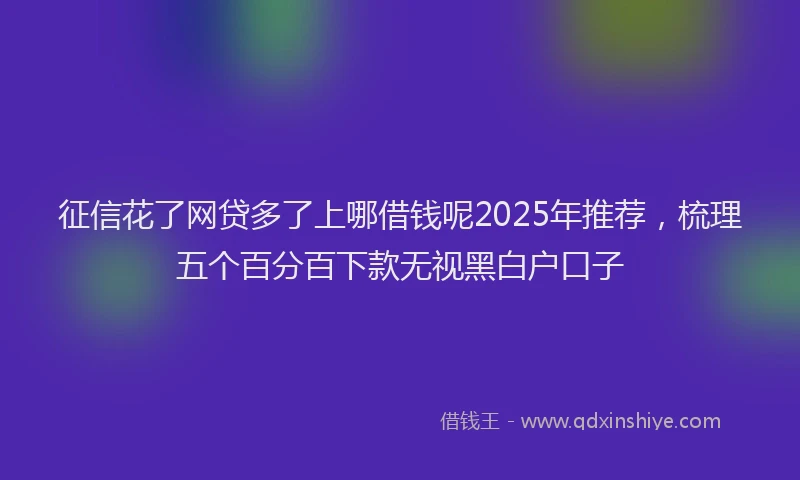 征信花了网贷多了上哪借钱呢2025年推荐，梳理五个百分百下款无视黑白户口子