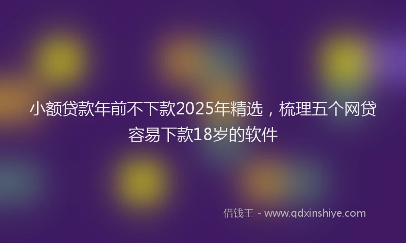 小额贷款年前不下款2025年精选，梳理五个网贷容易下款18岁的软件