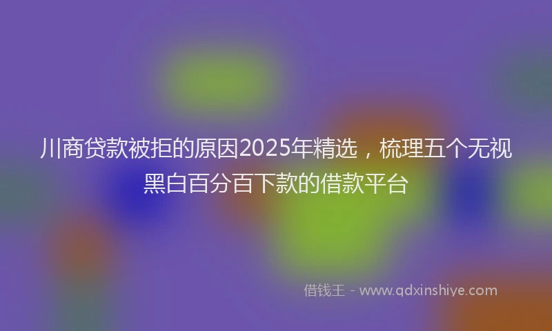 川商贷款被拒的原因2025年精选，梳理五个无视黑白百分百下款的借款平台