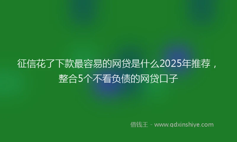 征信花了下款最容易的网贷是什么2025年推荐，整合5个不看负债的网贷口子