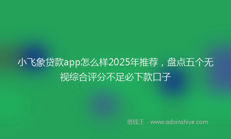 小飞象贷款app怎么样2025年推荐，盘点五个无视综合评分不足必下款口子