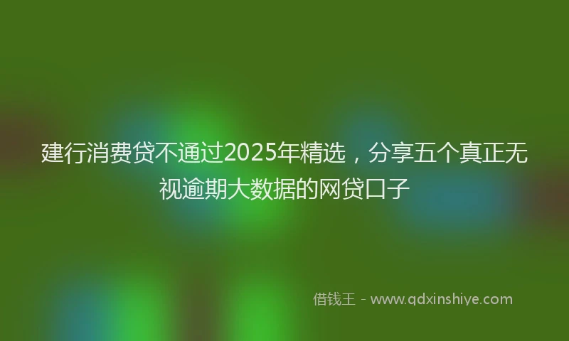 建行消费贷不通过2025年精选，分享五个真正无视逾期大数据的网贷口子