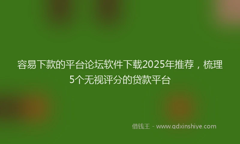 容易下款的平台论坛软件下载2025年推荐，梳理5个无视评分的贷款平台