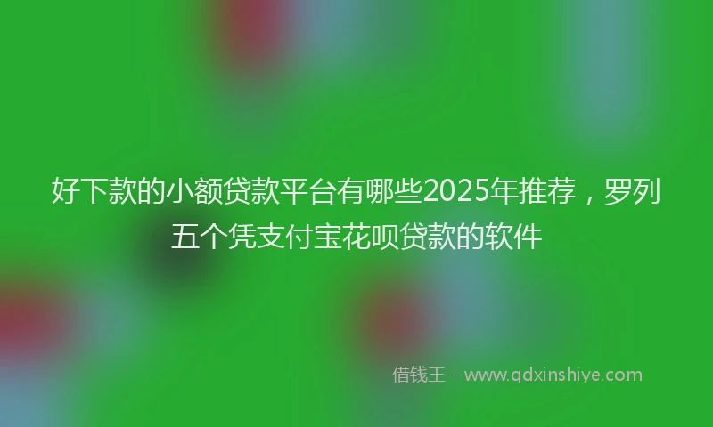 好下款的小额贷款平台有哪些2025年推荐，罗列五个凭支付宝花呗贷款的软件