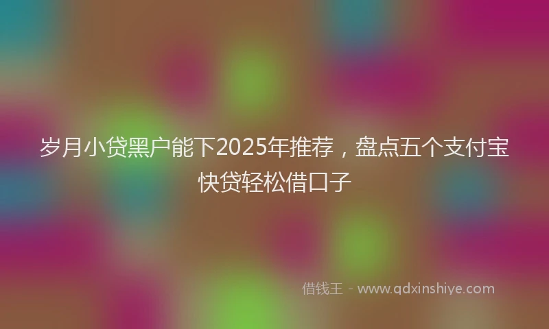 岁月小贷黑户能下2025年推荐，盘点五个支付宝快贷轻松借口子