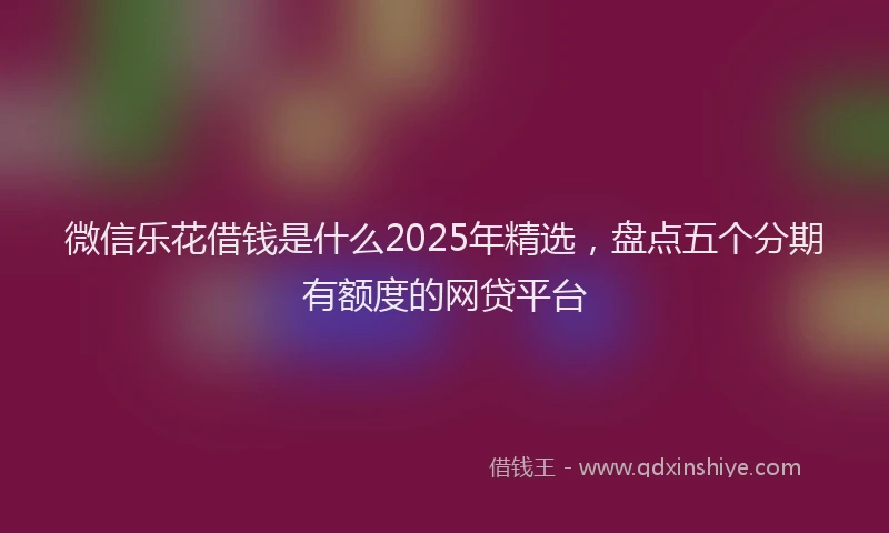 微信乐花借钱是什么2025年精选，盘点五个分期有额度的网贷平台