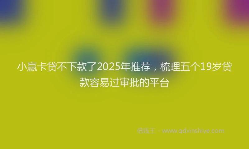 小赢卡贷不下款了2025年推荐，梳理五个19岁贷款容易过审批的平台