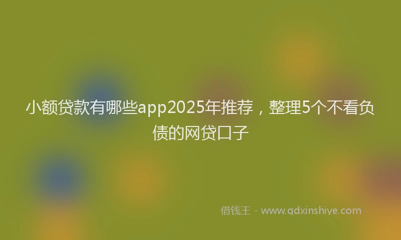 小额贷款有哪些app2025年推荐，整理5个不看负债的网贷口子