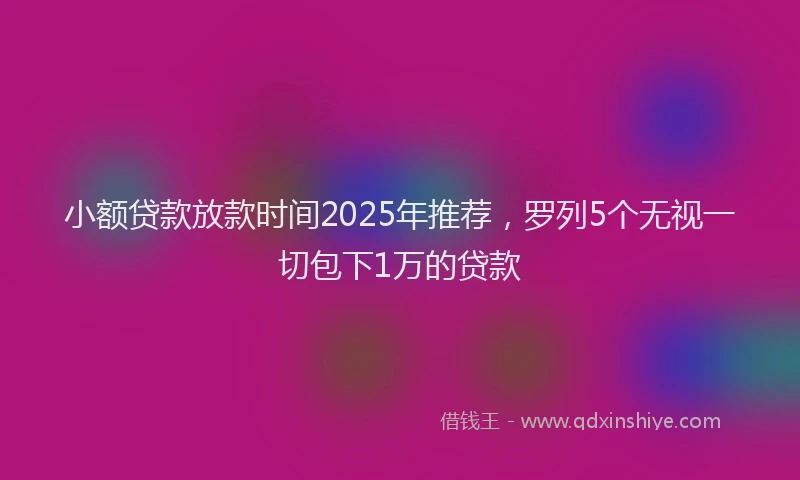 小额贷款放款时间2025年推荐，罗列5个无视一切包下1万的贷款