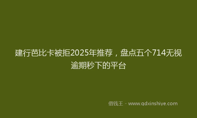 建行芭比卡被拒2025年推荐，盘点五个714无视逾期秒下的平台