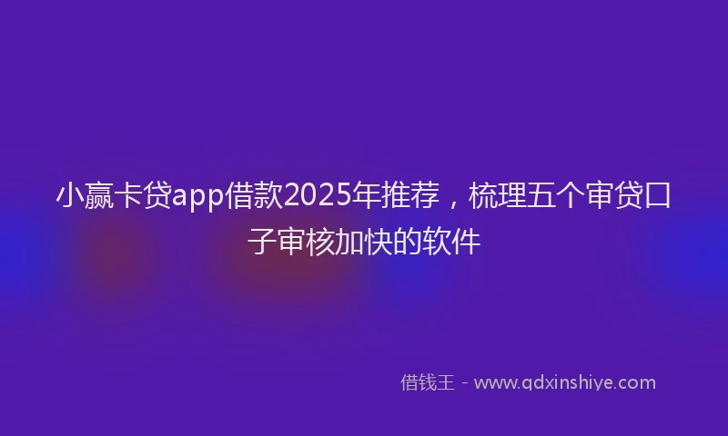 小赢卡贷app借款2025年推荐，梳理五个审贷口子审核加快的软件