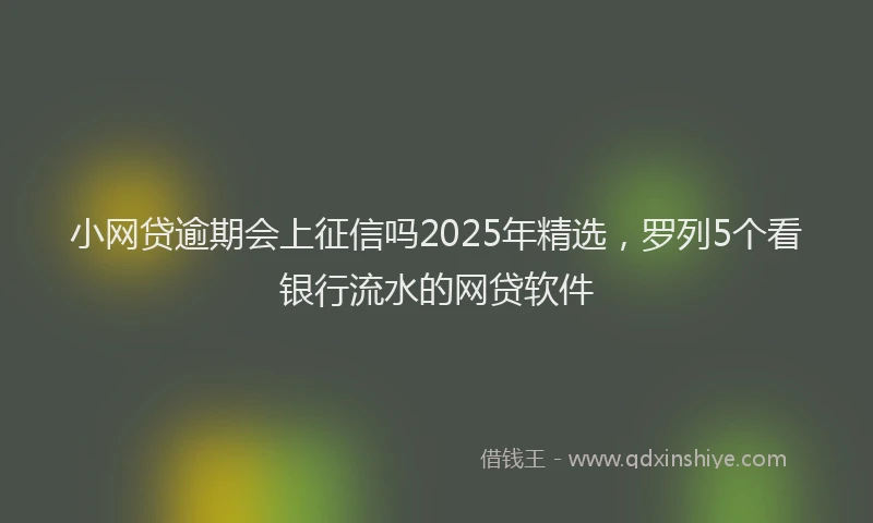 小网贷逾期会上征信吗2025年精选，罗列5个看银行流水的网贷软件