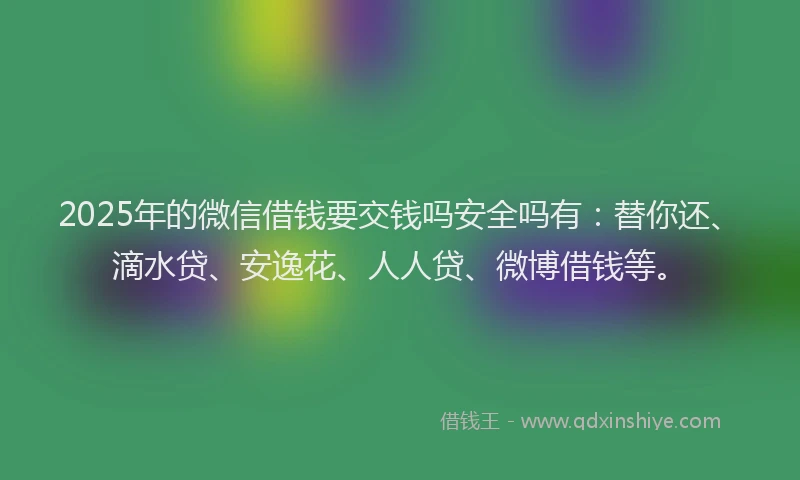 2025年的微信借钱要交钱吗安全吗有：替你还、滴水贷、安逸花、人人贷、微博借钱等。