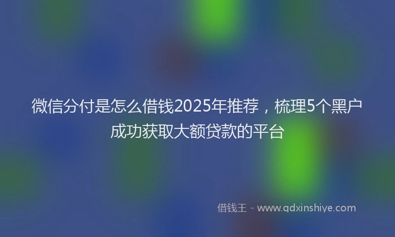 微信分付是怎么借钱2025年推荐，梳理5个黑户成功获取大额贷款的平台