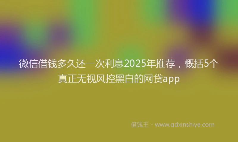 微信借钱多久还一次利息2025年推荐，概括5个真正无视风控黑白的网贷app
