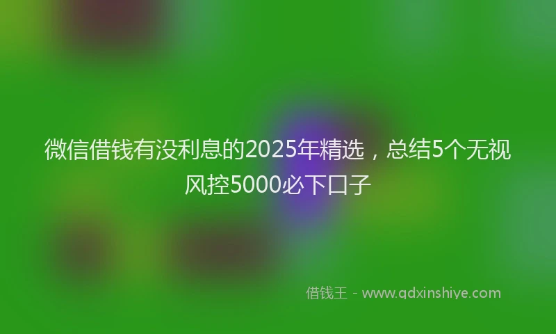 微信借钱有没利息的2025年精选，总结5个无视风控5000必下口子