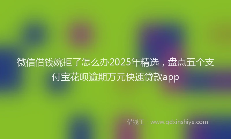 微信借钱婉拒了怎么办2025年精选，盘点五个支付宝花呗逾期万元快速贷款app