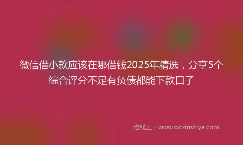 微信借小款应该在哪借钱2025年精选，分享5个综合评分不足有负债都能下款口子