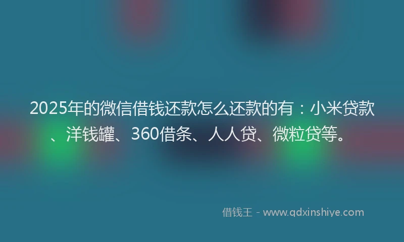 2025年的微信借钱还款怎么还款的有：小米贷款、洋钱罐、360借条、人人贷、微粒贷等。