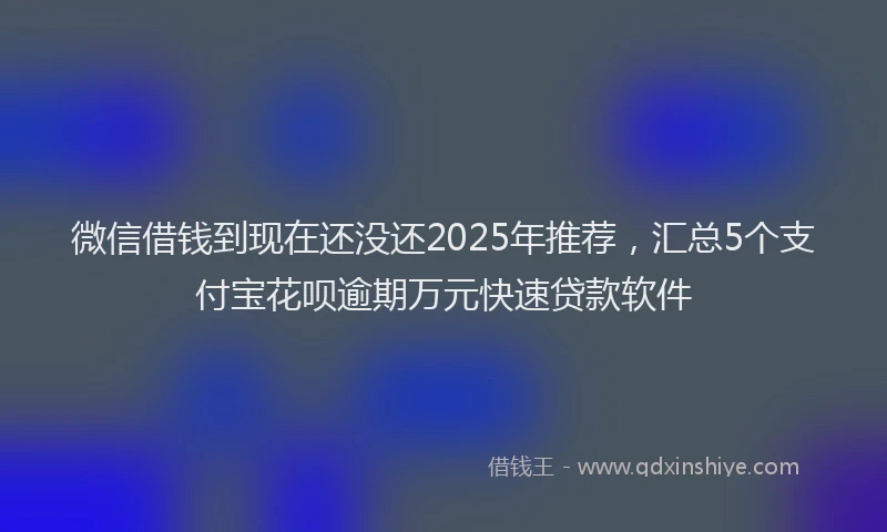 微信借钱到现在还没还2025年推荐，汇总5个支付宝花呗逾期万元快速贷款软件