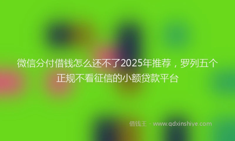微信分付借钱怎么还不了2025年推荐，罗列五个正规不看征信的小额贷款平台