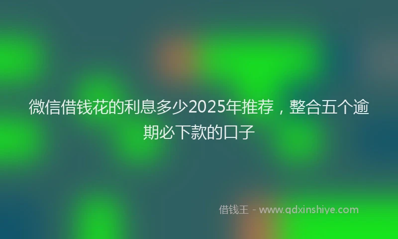 微信借钱花的利息多少2025年推荐，整合五个逾期必下款的口子