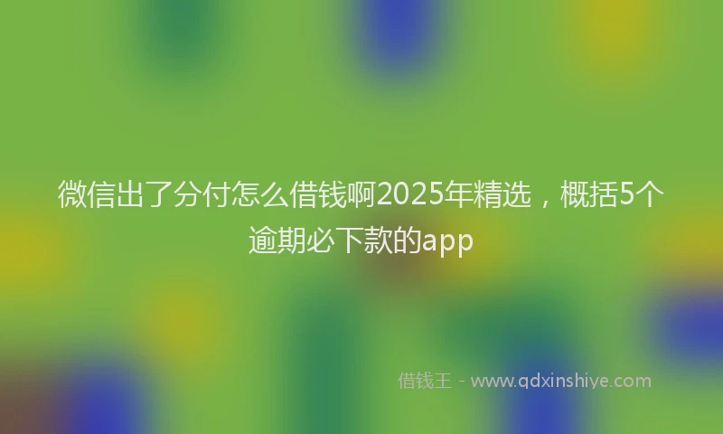 微信出了分付怎么借钱啊2025年精选，概括5个逾期必下款的app
