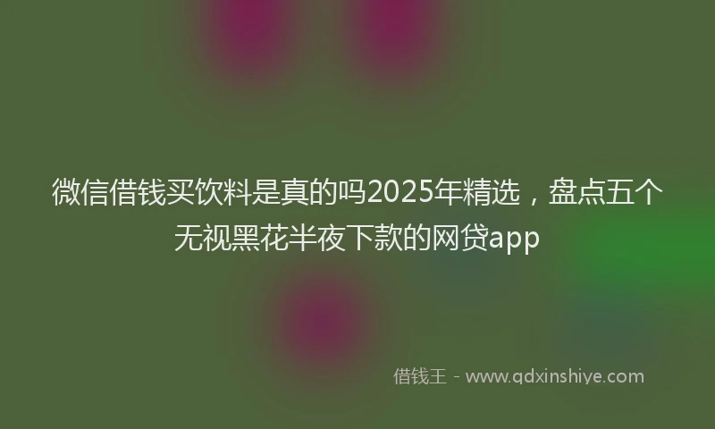 微信借钱买饮料是真的吗2025年精选，盘点五个无视黑花半夜下款的网贷app