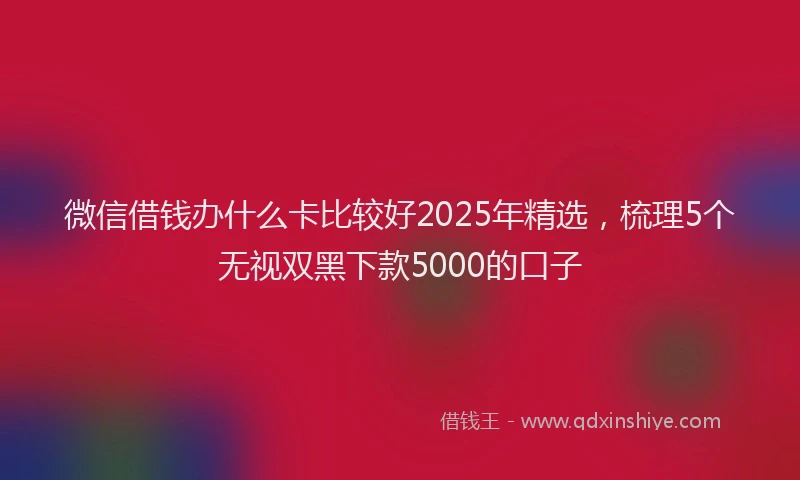 微信借钱办什么卡比较好2025年精选，梳理5个无视双黑下款5000的口子