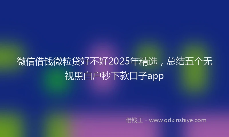 微信借钱微粒贷好不好2025年精选，总结五个无视黑白户秒下款口子app